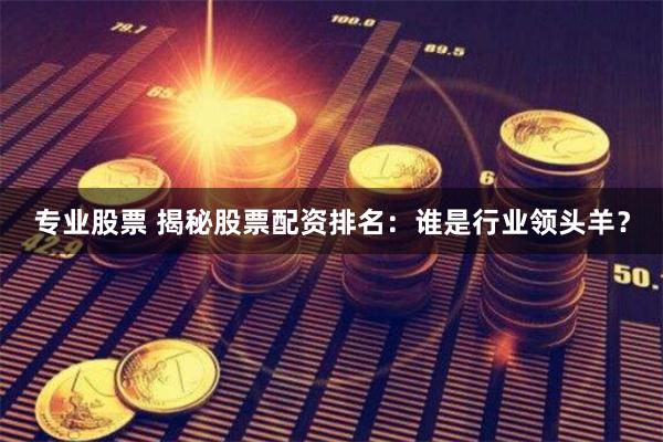 专业股票 揭秘股票配资排名:谁是行业领头羊?